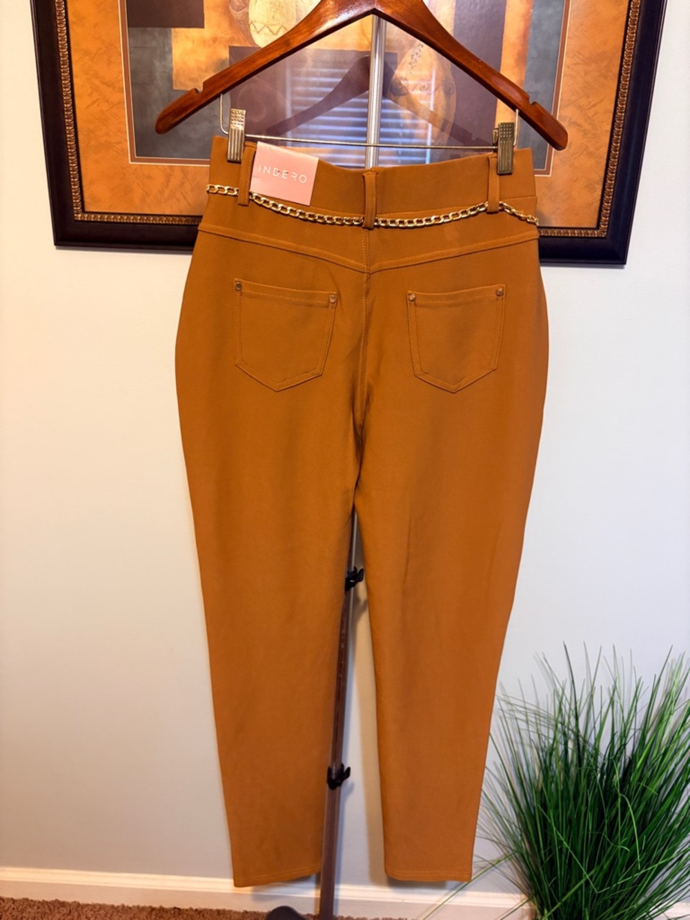 NWT Indigo Scuba Gold Chain Pants - Brown - Picture 5 of 5